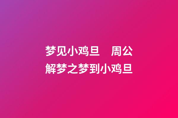 梦见小鸡旦　周公解梦之梦到小鸡旦